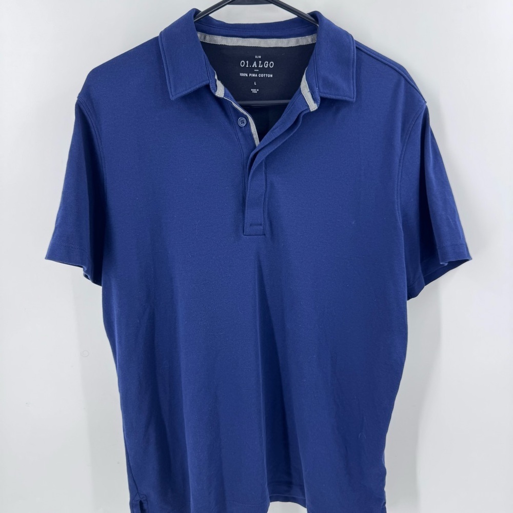 01.Algo Performance ShortSleeve‎ Polo Shirt - Blue / Size Large
